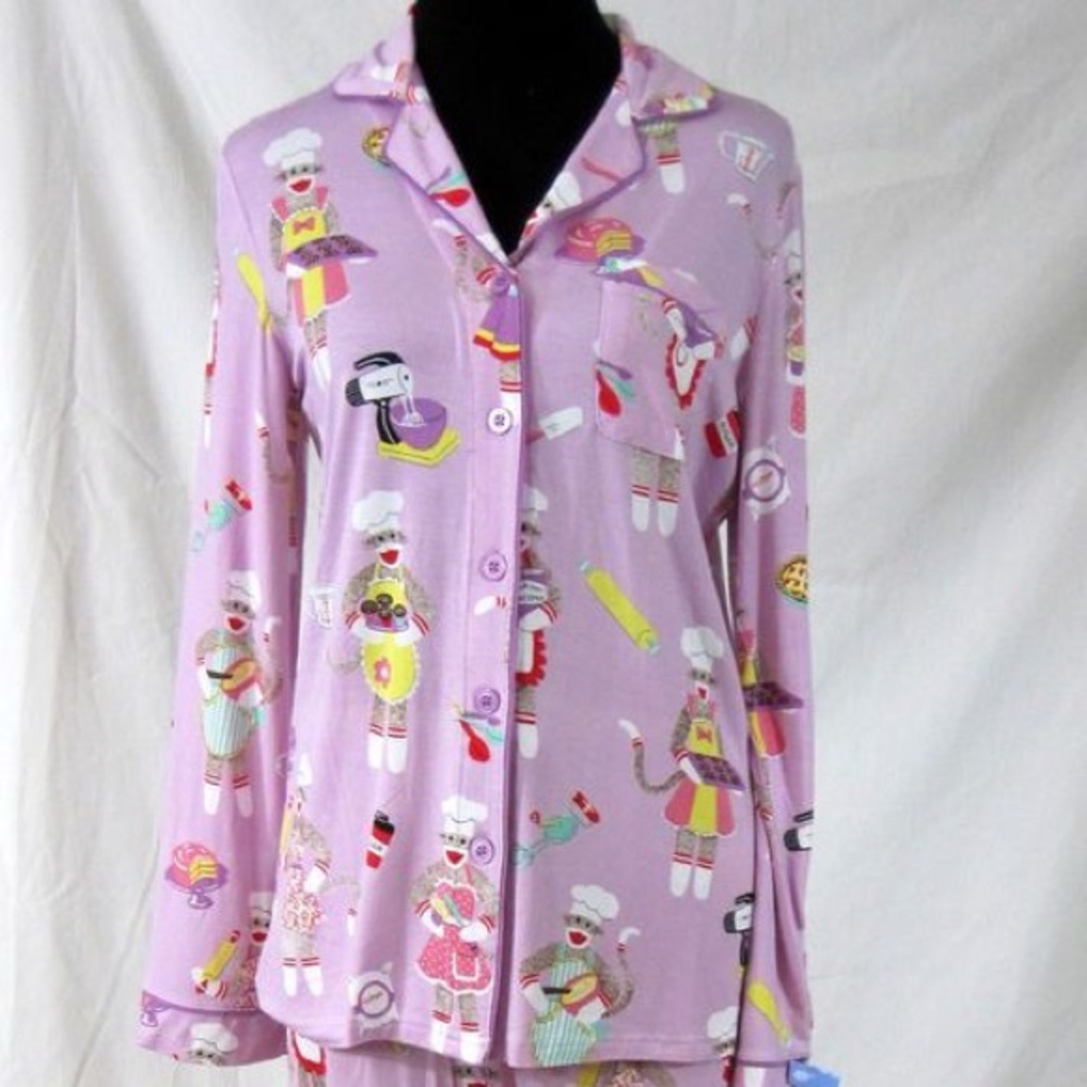 ADORABLE SOCK MONKEY PJS!! Only worn once!